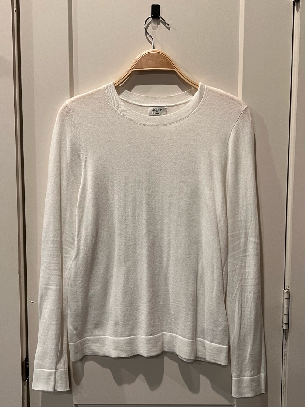J. Crew White Long Sleeve Crewneck Tee